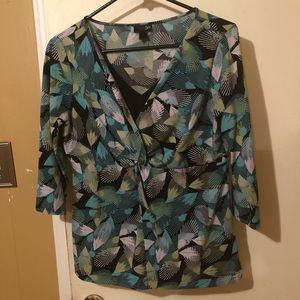 East 5th Womens Floral Blouse Mid Sleeves Medium